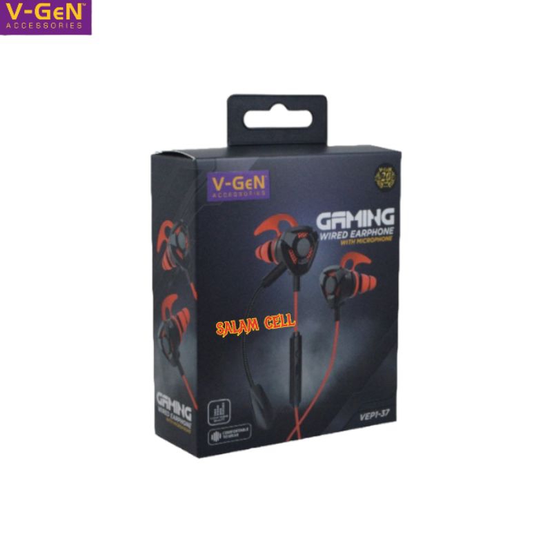 Headset V-Gen VEP1-37 Heaset Game Earphone Original Vgen Vep1 37 Garansi Resmi