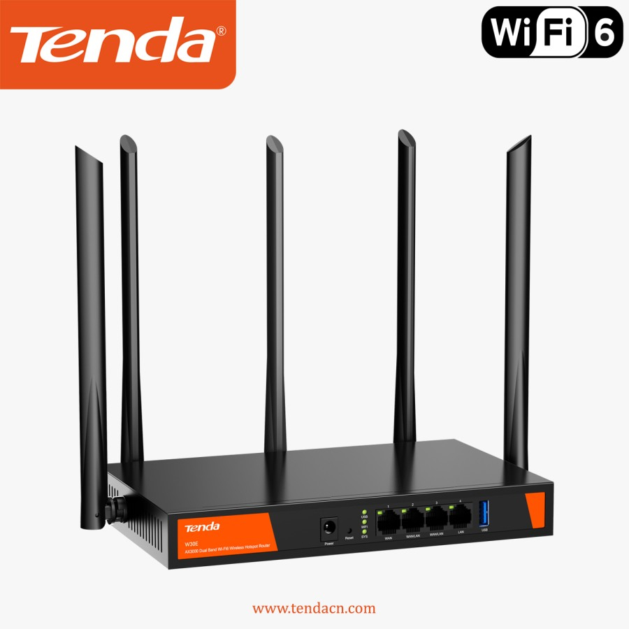 Tenda W30E V2.0 AX3000 Dual Band WiFi-6 Wireless Hotspot Router