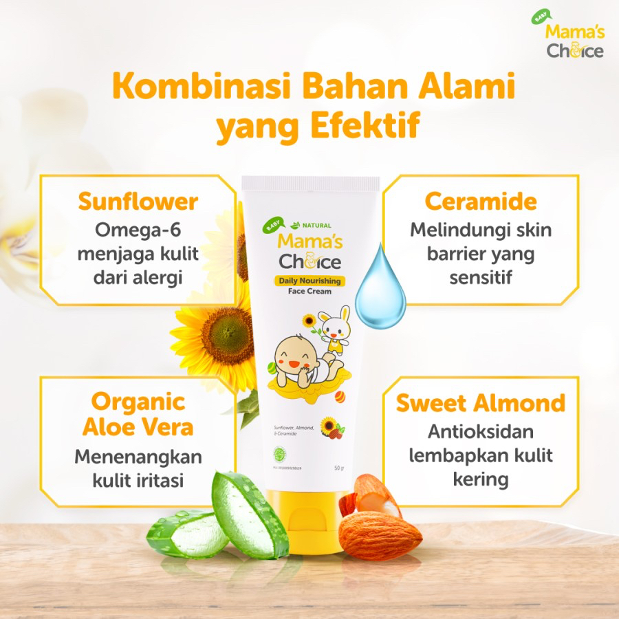 Makassar ! Baby Daily Nourishing Face Cream Mama's Choice 50 Gr