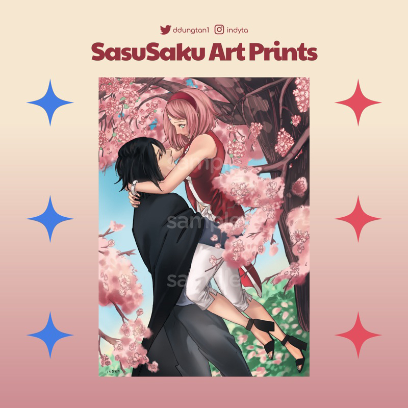 Sasuke Sakura / SasuSaku A4 Art Prints