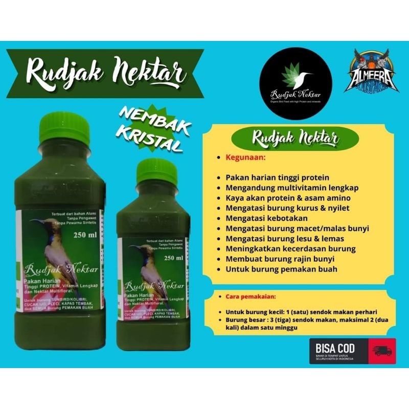 RUDJAK NEKTAR KONIN, SOGON, KOWUL, CUCAK IJO DLL