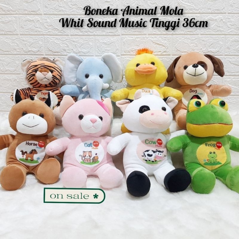 Boneka Animal Mola With Sound Music Brand Seulgi Original Sapi Cow Kuda Horse Dog Cat Tiger Harimau