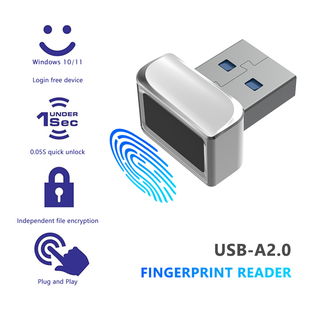 USB Fingerprint Reader for Windows Hello PC Notebook Lock Fast Scanner