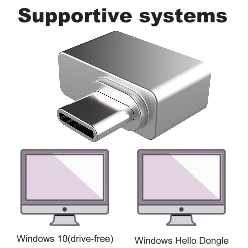 USB Type C Fingerprint Reader Windows Hello PC Notebook Lock Scanner