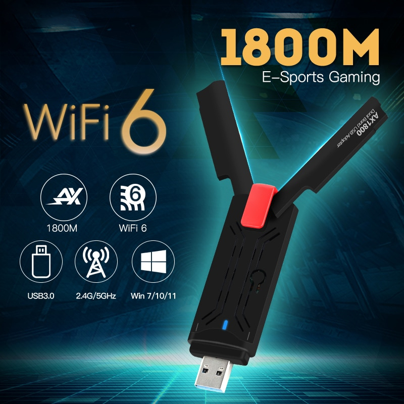 FENVI WiFi 6 AX1800 USB 3.0 Wi-Fi Adapter Dual Band 2.4G 5GHz Dongle