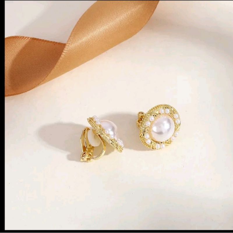 Anting Klip Hijab Tanpa Tindik/Anting Jepit