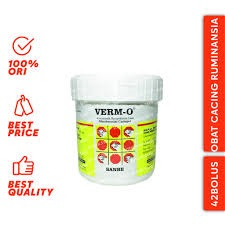 VERM O VERM-O 12 BOLUS 42 BOLUS 1 BOTOL INJEKSI SANBE OBAT HEWAN TERNAK UNGGAS SAKIT CACING CACINGAN