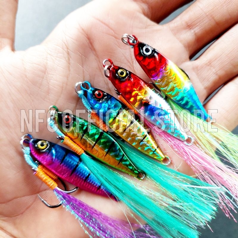 Micro Jig 10 gram dengan Double Assist Hook SIAP PAKAI