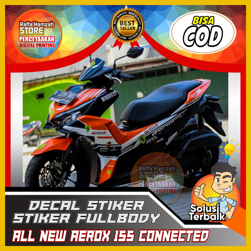 Decal-All New Aerox Connected 155 Ferari Decal Sticker Aerox 155 Connected. Decal New Aerox 155 2021