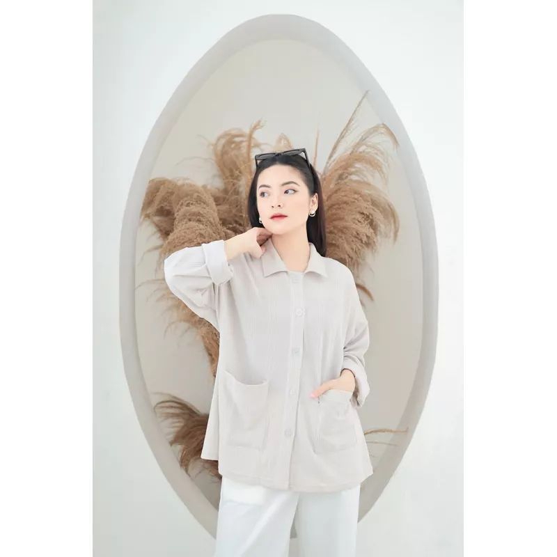 HILMA NAMY BASIC Trend hijabers terbaru baju cewek pakaian muslim kemeja kantor formal look wanita k