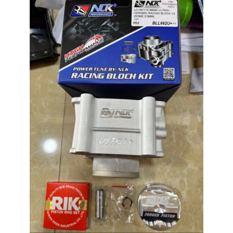 NLK RACING BLOK/BLOCK CERAMIC ULTRA+ UNTUK MX KING/MX 135 SIZE 57MM / 60MM / 62MM / 63MM /65MM /66MM
