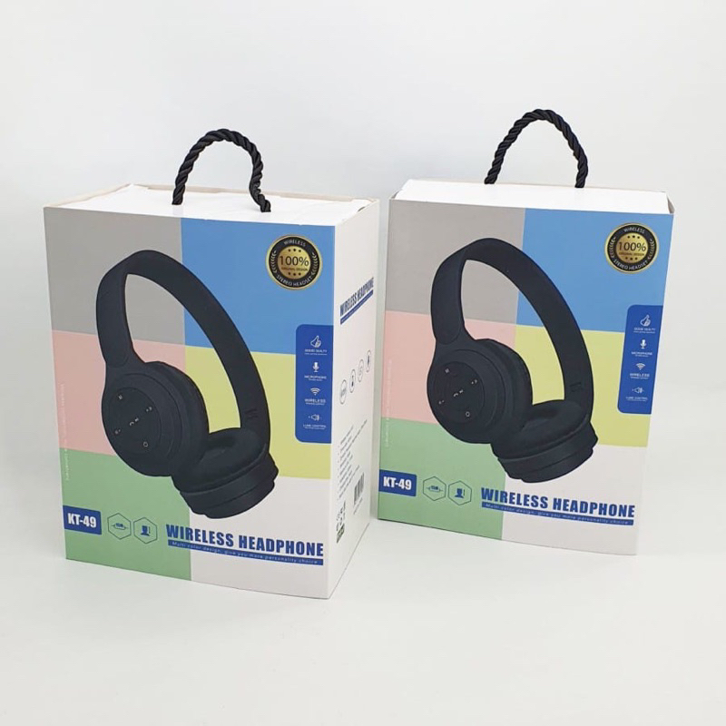 Headphone Bluetooth Macaron Bando KT-49 Y08 Wireless Stereo Musik Extra BASS