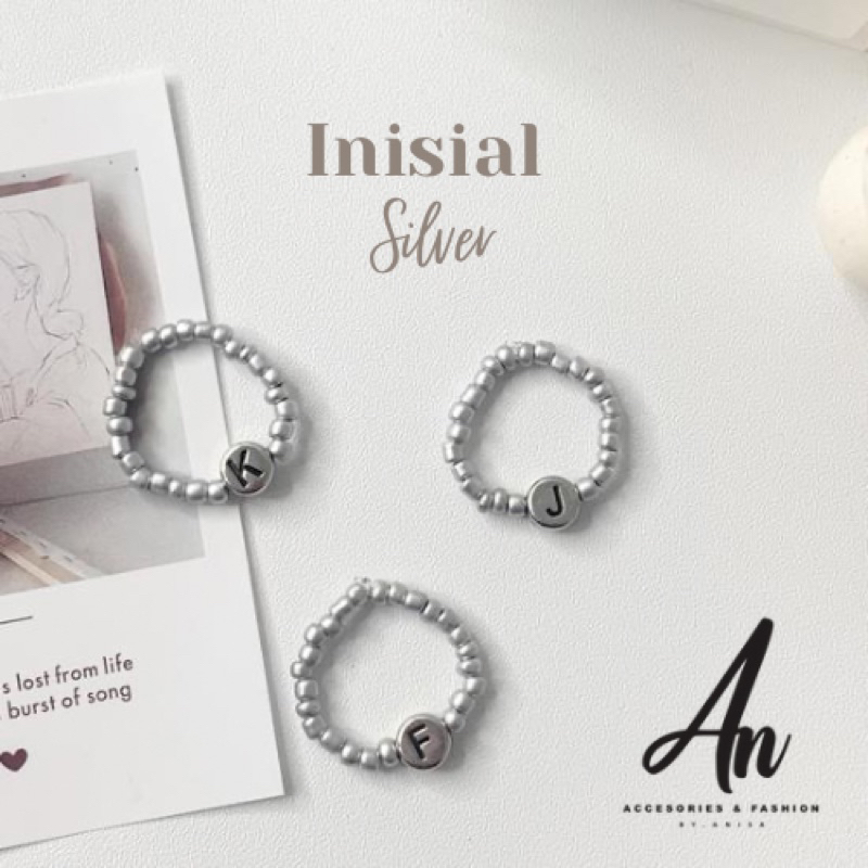 BEADS RING INISIAL | Cincin manik