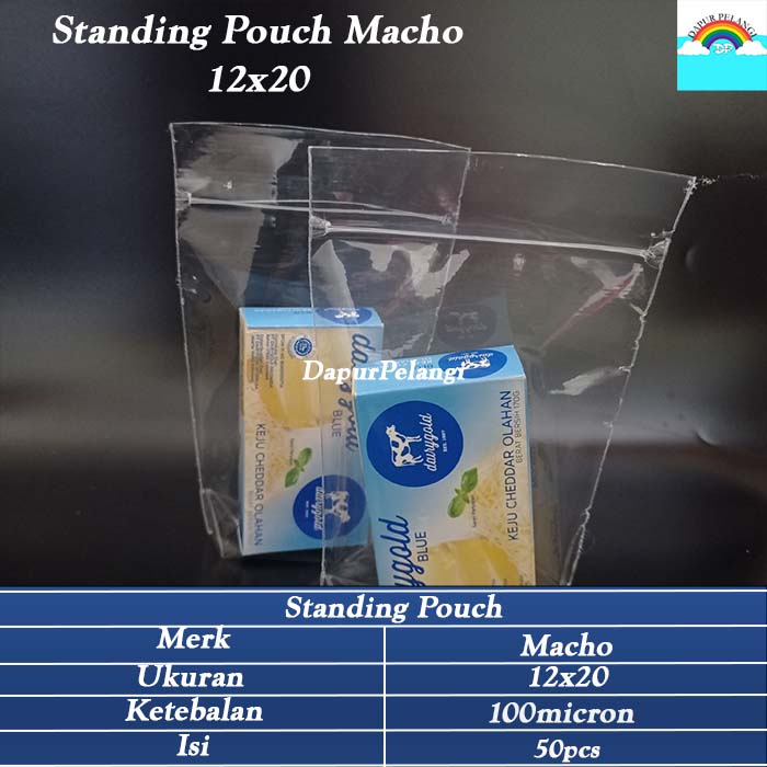 Kemasan Plastik Berdiri/ Plastik Pouch/Standing Pouch Macho 12x20
