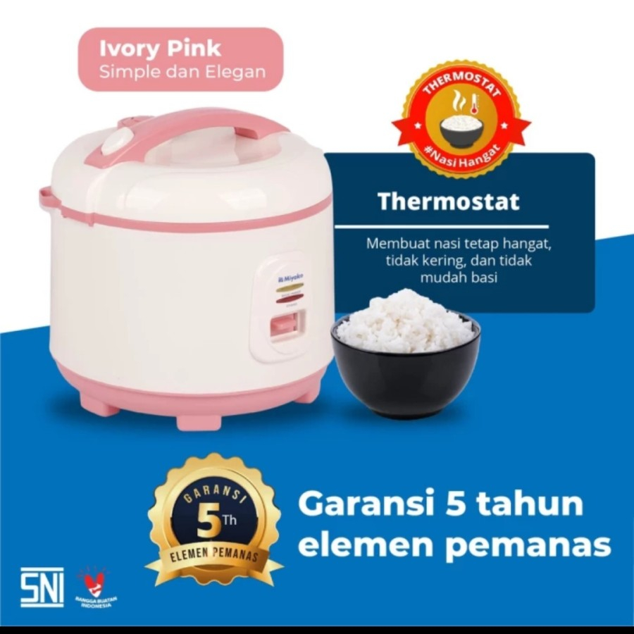 MIYAKO Rice Cooker 1,8Liter MCM 507 IP Magic Com MCM 507 IP Ivory Pink