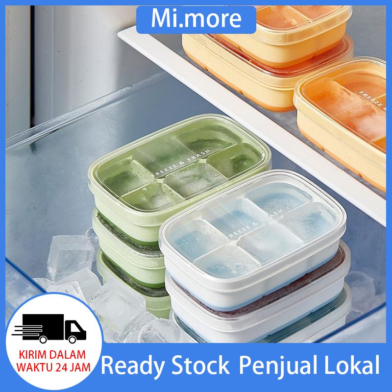 Mi.more Tempat ES Batu 6 Grid / Cetakan Es Batu / Ice Cube Maker / Cetakan Es Batu 6 Sekat