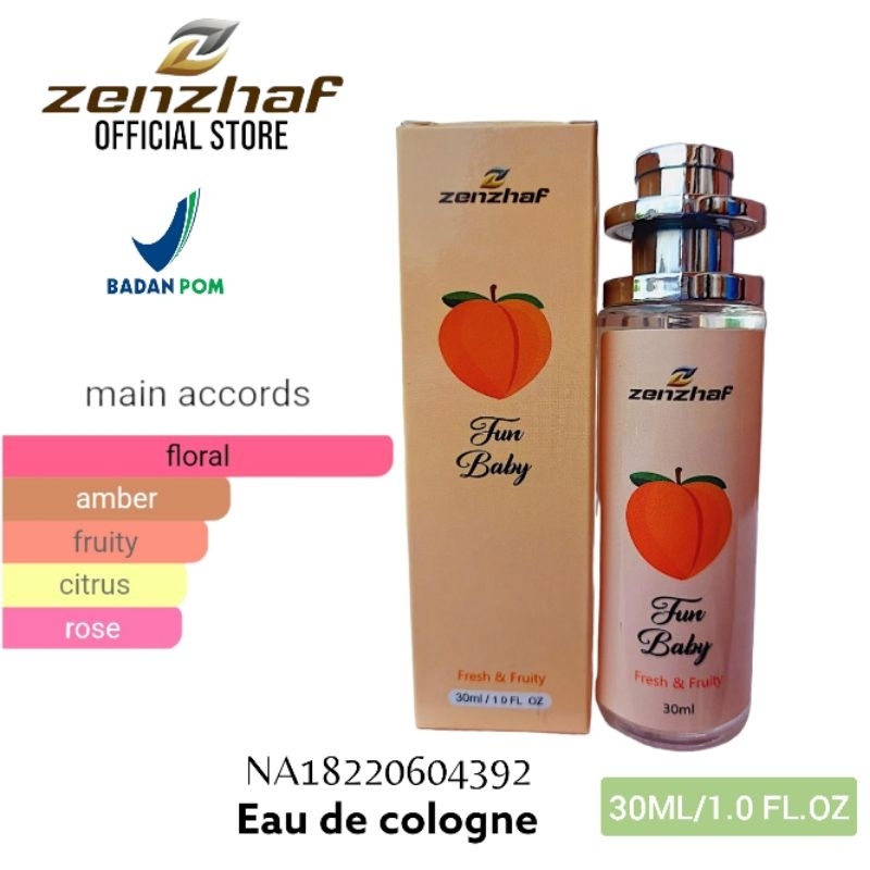 PARFUM BPOM ZENZHAF WANITA AROMA PEACH BABY 30ML