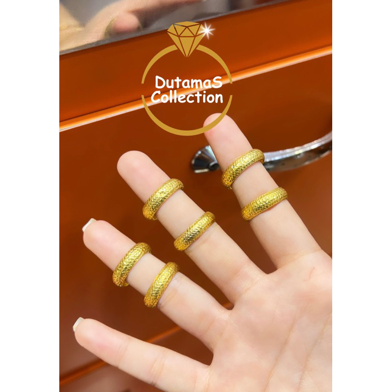 Cincin Dewasa Motif Bangkok Berat 0,7gram Emas Asli Kadar 375% (8K)