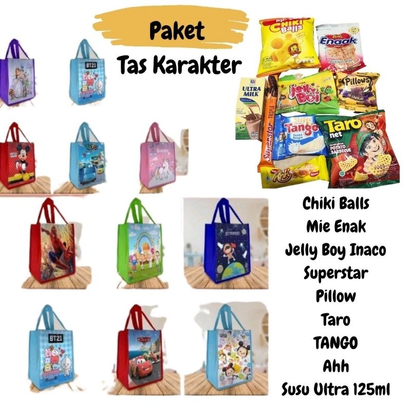 Snack Ulang Tahun Anak Godie Bag karakter  Paket Godie Bag Karakter Anak dan snack Ultah murah