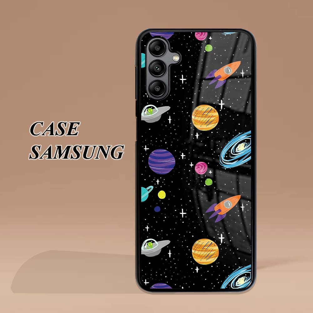 Case Kilau Samsung A13 4G A14 5G A04S [PC137] Casing Glossy Pic HD Motif Astronot Galaxi | Kesing Hp