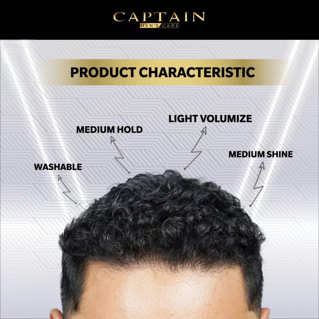 CAPTAIN Curly Pomade - Minyak Wax Styling Pelembut Pengkilap Rambut Curly Pomade