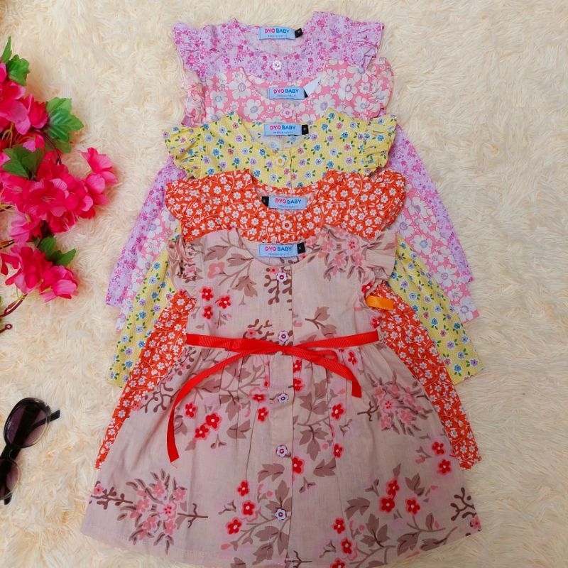 Dress Bayi katun jepang  / Baju Bayi Perempuan 0-12 bulan