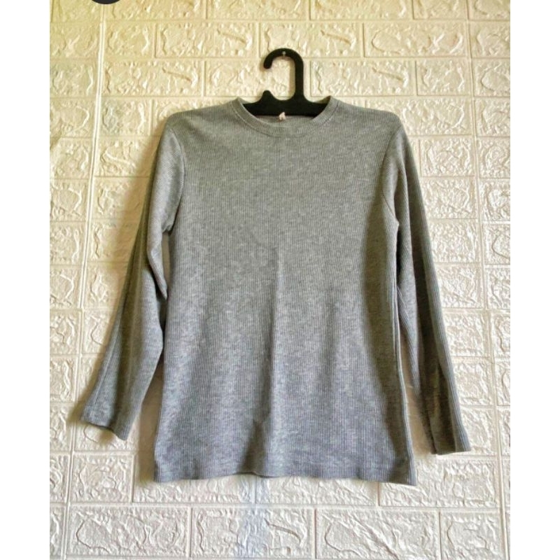 preloved blouse kaos rib knit hnm abu