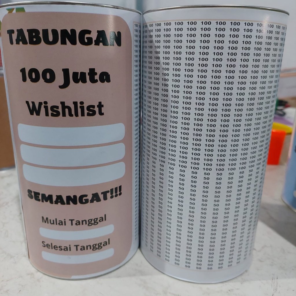 COD Celengan Target 100 Juta Buka Tutup Permanen Celengan Kaleng Viral Target Termurah Celengan Cust