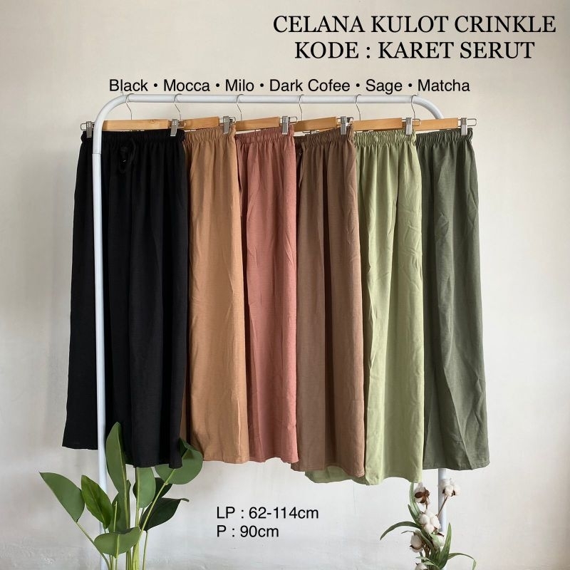 PREMIUM CELANA KULOT CRINKLE JUMBO HIGHWAIST WANITA LOOSE CULLOTE PANTS PANJANG