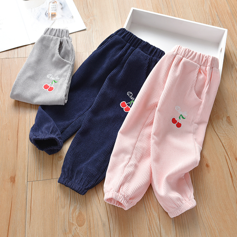 VS - CELANA PANJANG ANAK PEREMPUAN JOGGER CHERRY ANAK RIB PINGGANG KARET ANAK CEWE