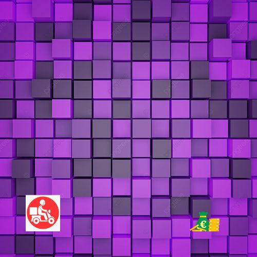 Stiker dinding motif kotak ungu Si MD