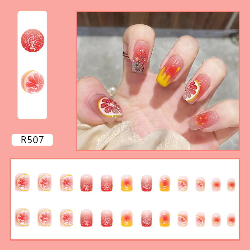 Pretty Kuku Palsu isi 24pcs Dan Free Lem/Fake Nail Art Fashion Cute Non Box Free lem cair 1gr/Fake Nail Instan/DIY Nail Art