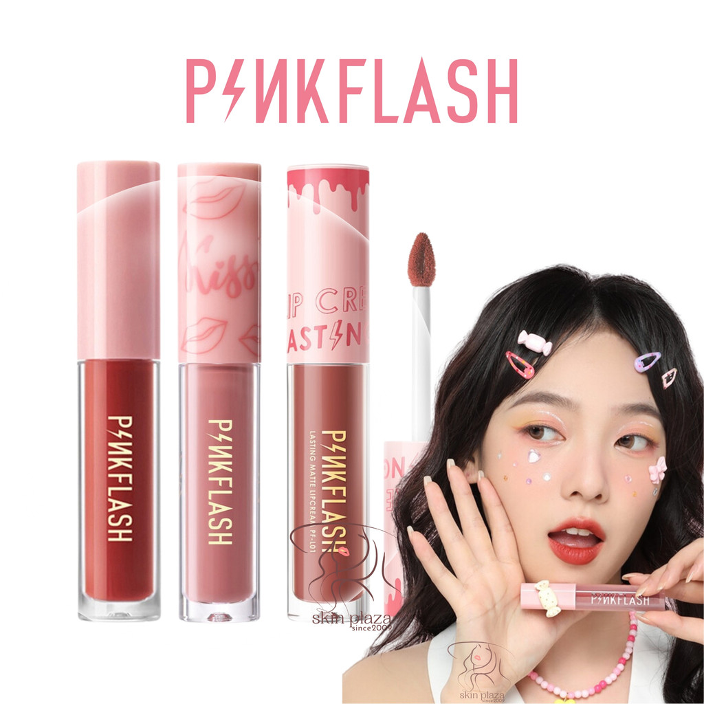 PINKFLASH Matte Lipstik Lembut Tahan Lama Pelembab Pigmentasi Tinggi 21 Colors Lasting Matte LipCream Lip Cream