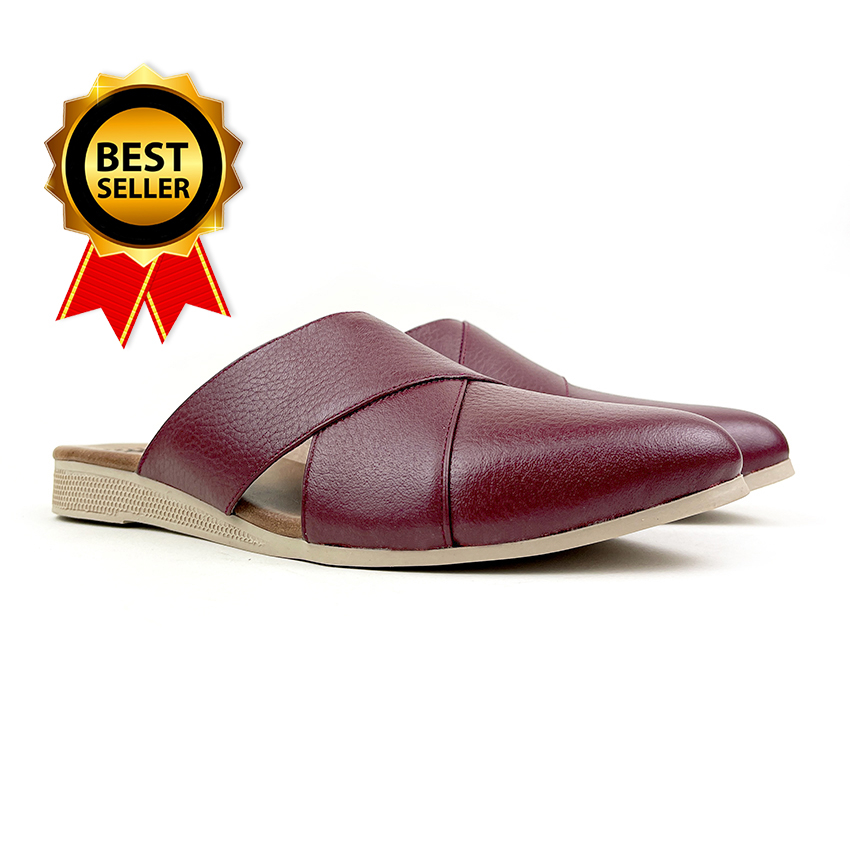 Sepatu Kulit Wanita Slip On Tutong / Bustong Bahan Kulit Sapi Asli Garut 02