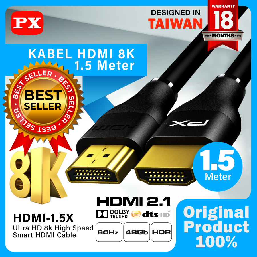 Kabel HDMI 2.1 8K UHD HDR eARC High Speed Quality 1.5M PX HDMI-1.5X