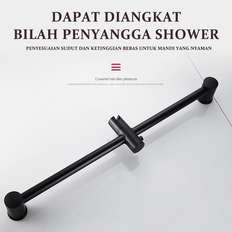 ⚡Hadiah gratis⚡Shower Kamar Mandi Set SUS 304 Shower Premium Stainlees Steel SUS 304 kran panas dingin bathtub set stainless hitam dan Tiang shower Dengan Rak Komoditas LZ