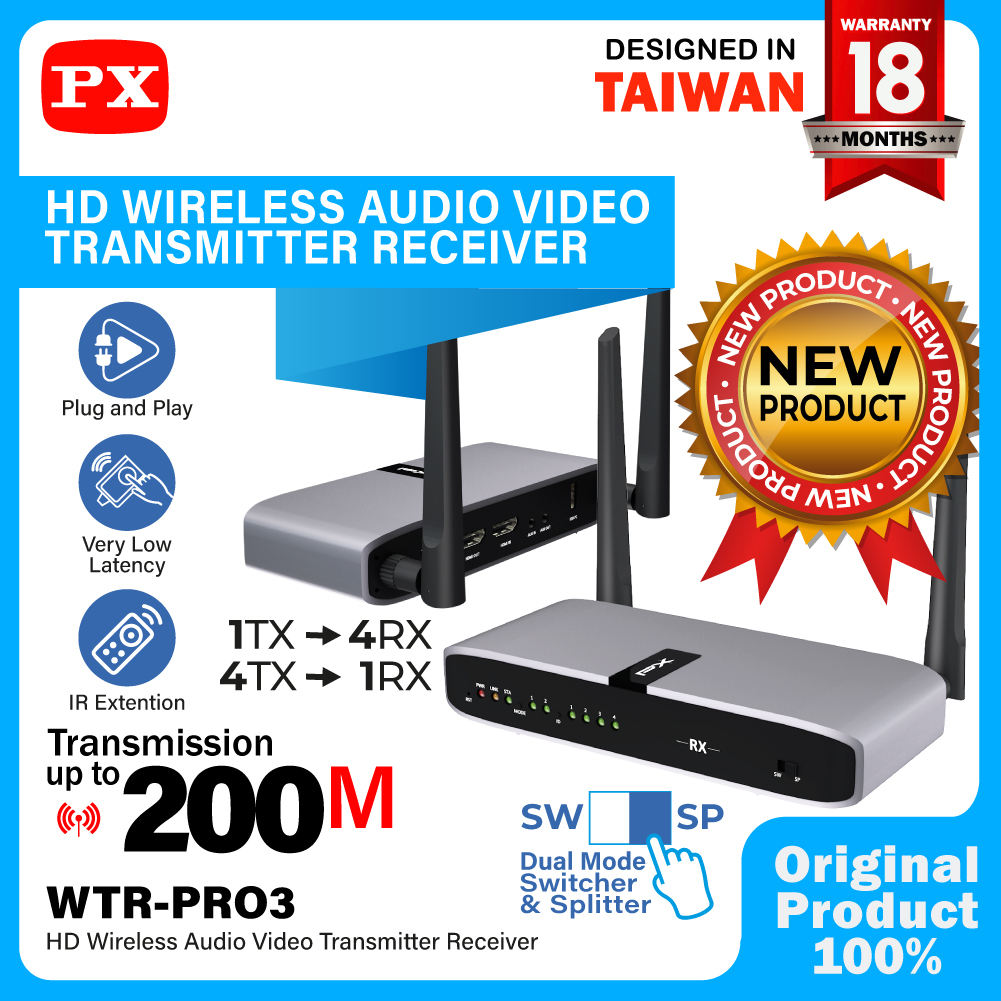 Wireless HDMI Extender Audio Video Transmitter Receiver PX WTR-PRO3