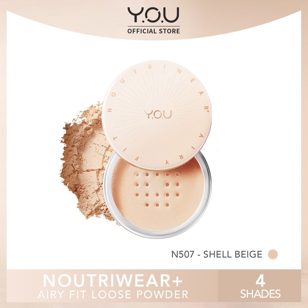 YOU NoutriWear+ Airy Fit Loose Powder Nourishing &amp; Oil Control | Bedak Tabur Waterproof Tahan Lama 24 Jam