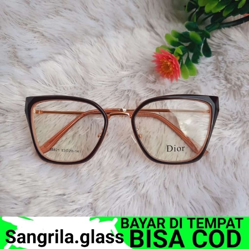 Kacamata Frame Wanita Photocromic Antiradiasi Bluecromic Lensa minus Normal Silinder 58821