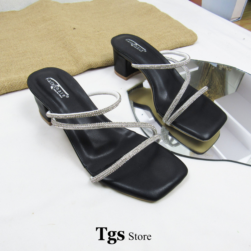 Sandal Heels Tali Wanita Jelly Permata SN-02