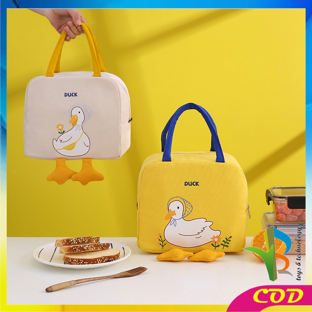 RB-T45 Tas Bekal Makanan Karakter Bebek Lunch Bag Dewasa Anak Sekolah Cooler Bag / Tas Travel Tempat Bekal Lunch Box Serbaguna