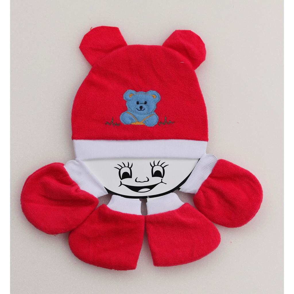 set topi sartaki bayi fleece tebal lembut murah