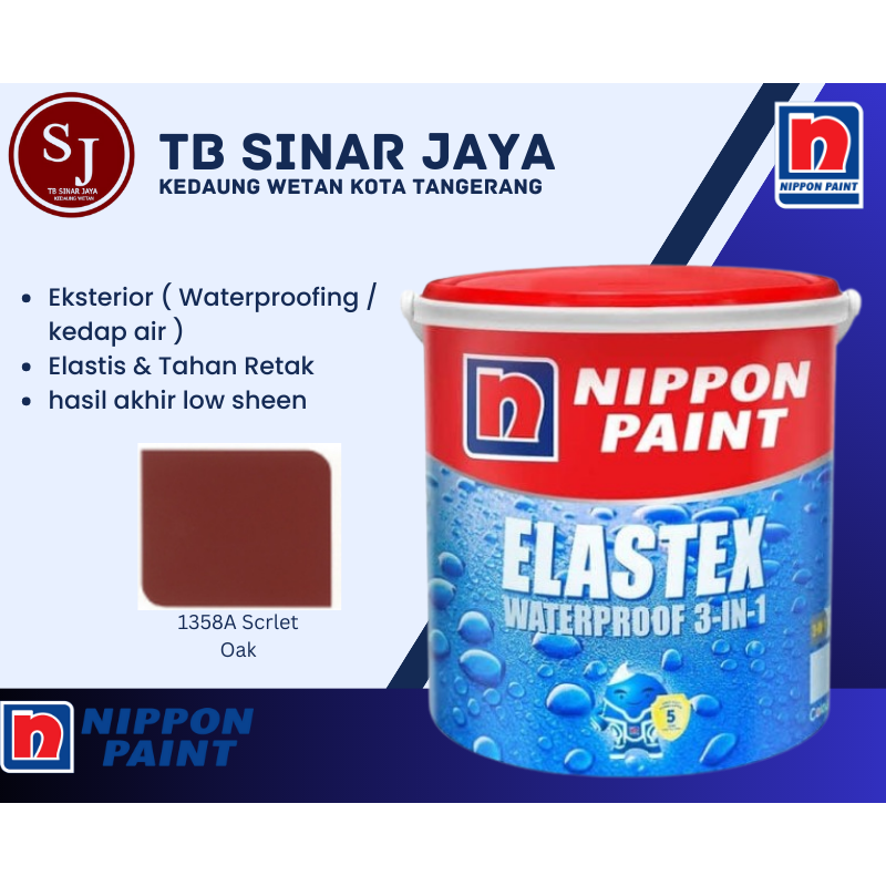 Cat Plapis Kedap air Nippon Paint Waterproofing 1KG - 1358A SCRLET OAK