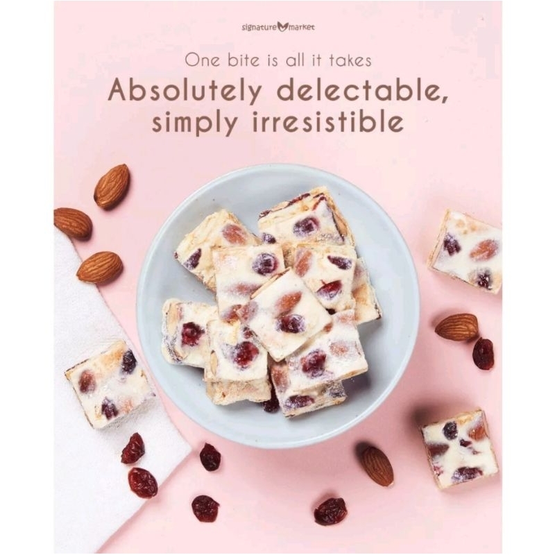 

Healthy Snack Signature Market Milky Almond Cranberry Snowflake Crisp 100g Cemilan Sehat Impor