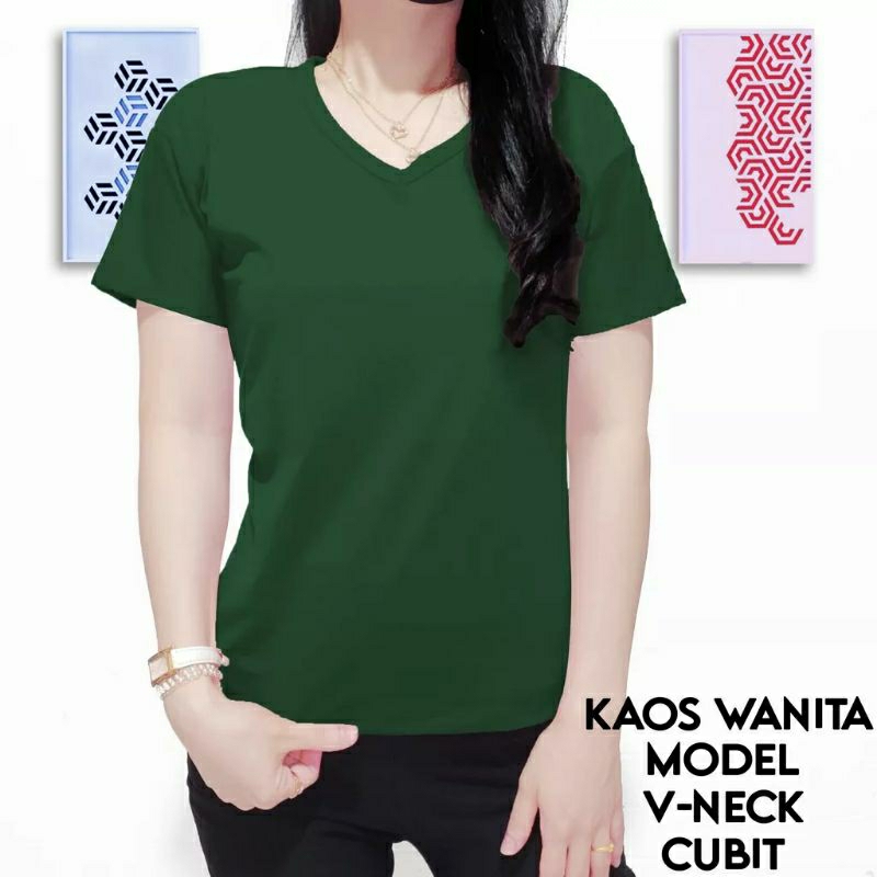 KAOS POLOS LENGAN PENDEK KERAH V NECK