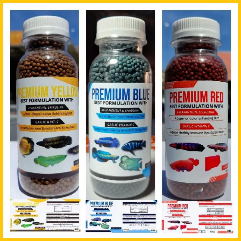 PELET IKAN CHANA PREMIUM RED BLUE YELLOW CHANA LOUHAN ARWANA ARWANA OSCAR