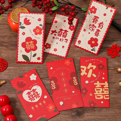 

Angpao Wedding Sangjit 6Pcs / Pernikahan Angpao Shuangxi PERMIUM tebal