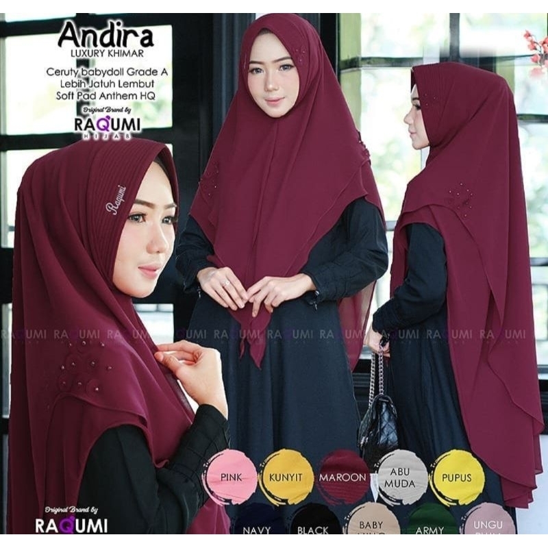 ANDIRA LUXURY KHIMAR BY RAQUMI HIJAB