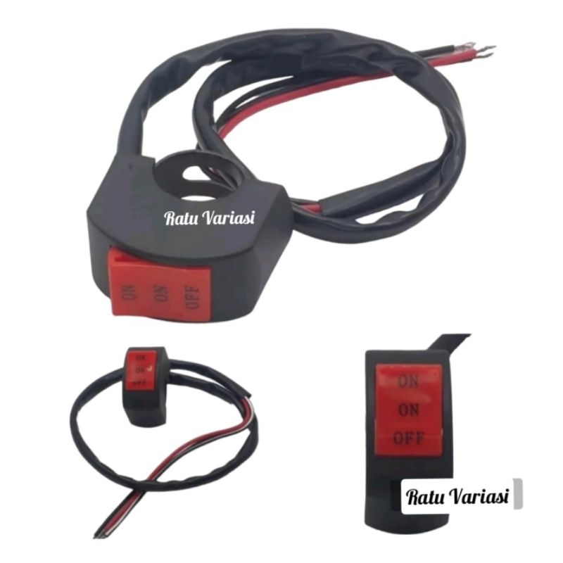 Saklar On On Off Stang Motor 3 Kabel Untuk Lampu 3 Mode Saklar Lampu Stang Motor 3 Mode