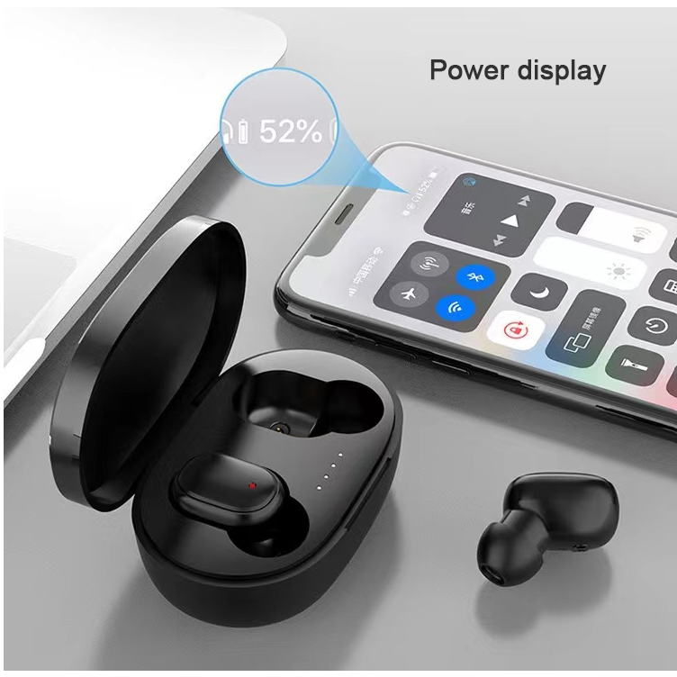 TWS A6s Headset Bluetooth 5.2 dengan bass dan suara besar Earphone Wireless Stereo Mini Earbuds dengan mic